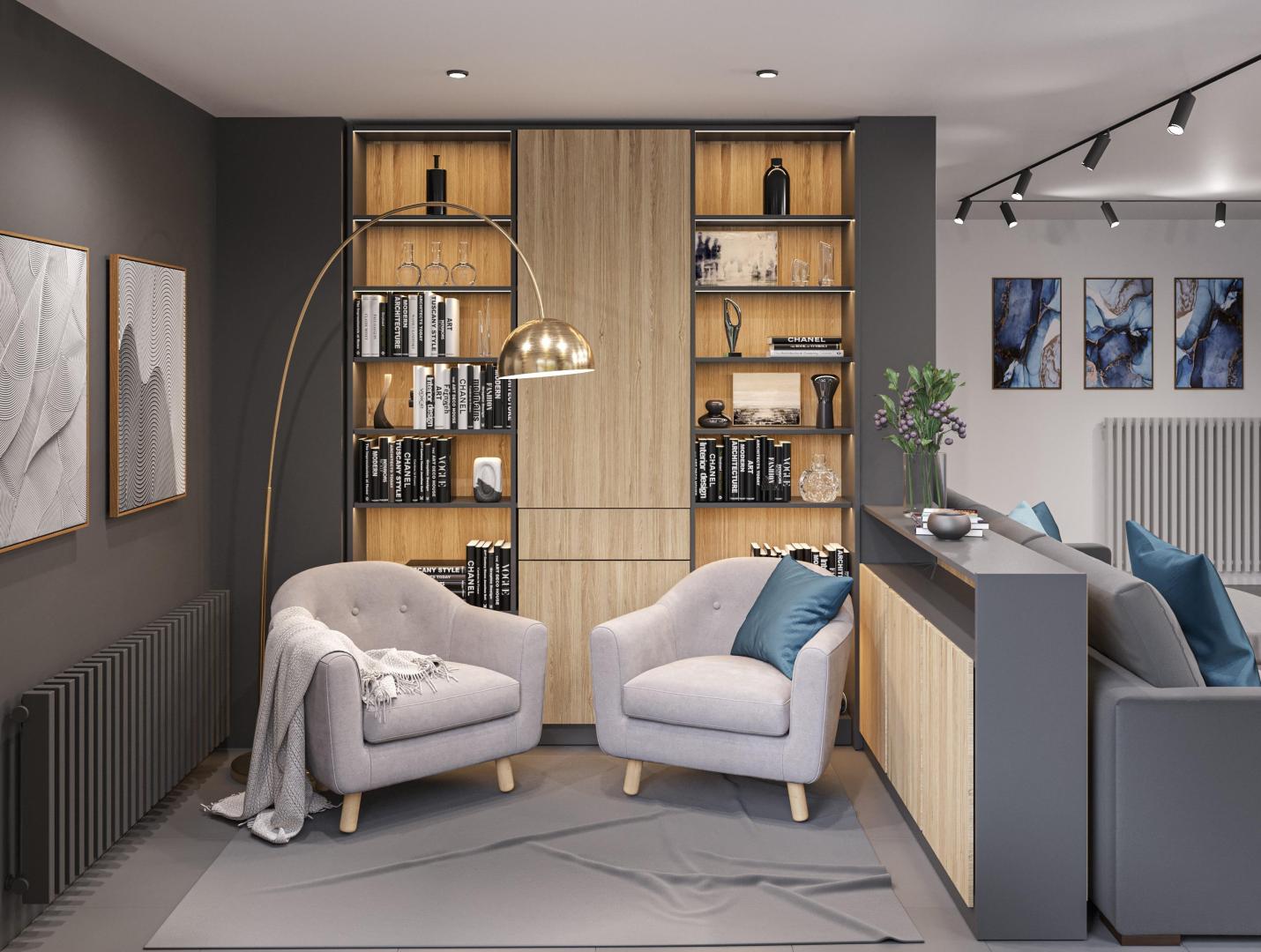 Oase van Rust: Transformatie van een Lege Muur met Eiken Fineer