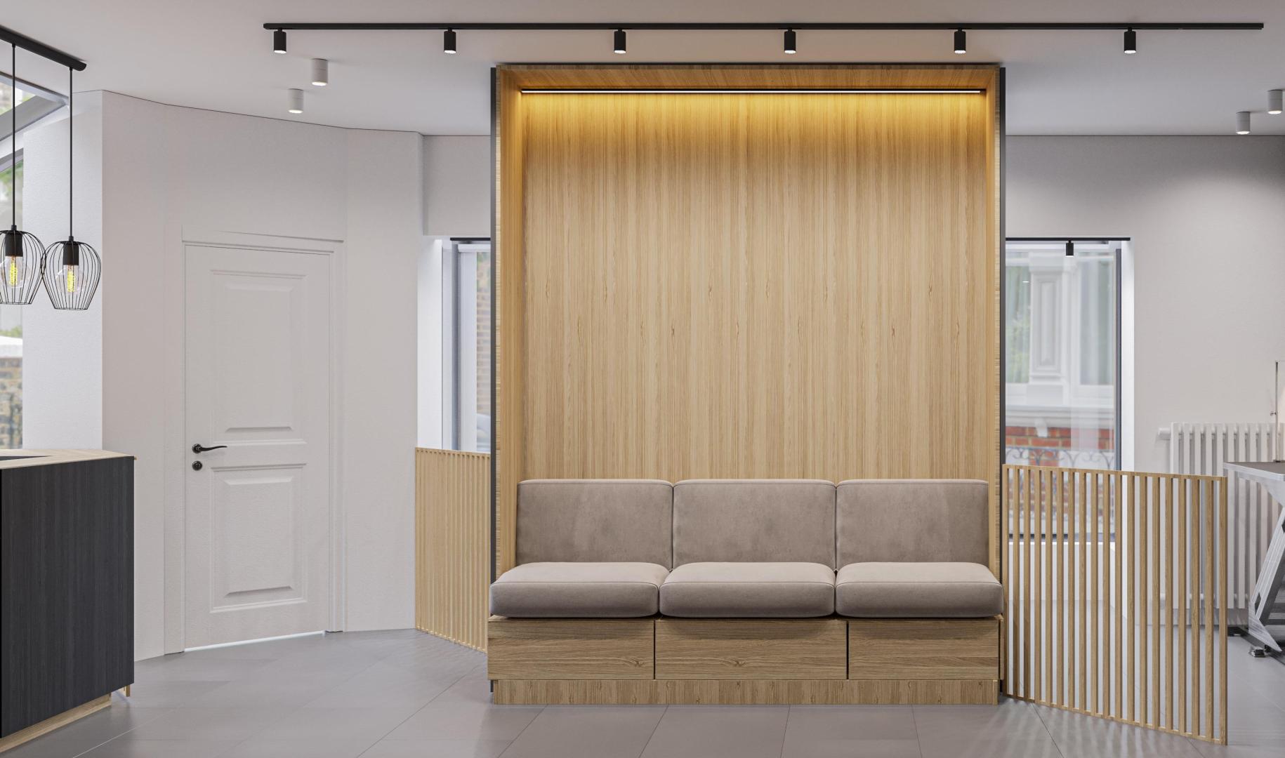 Oase van Rust: Transformatie van een Lege Muur met Eiken Fineer