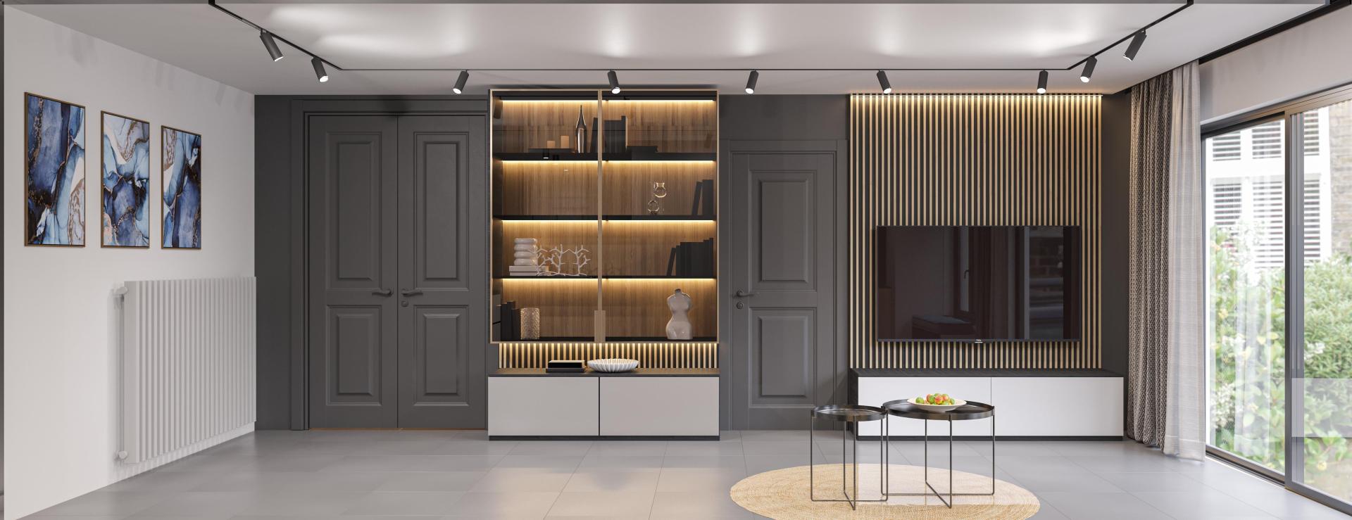 Oase van Rust: Transformatie van een Lege Muur met Eiken Fineer